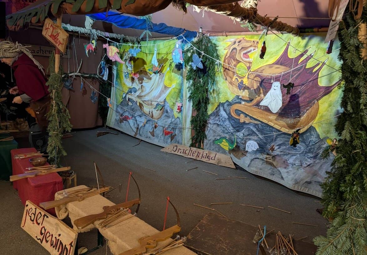 Mittelalterliche Kulissen Stände Esslinger Mittelaltermarkt Handwerker