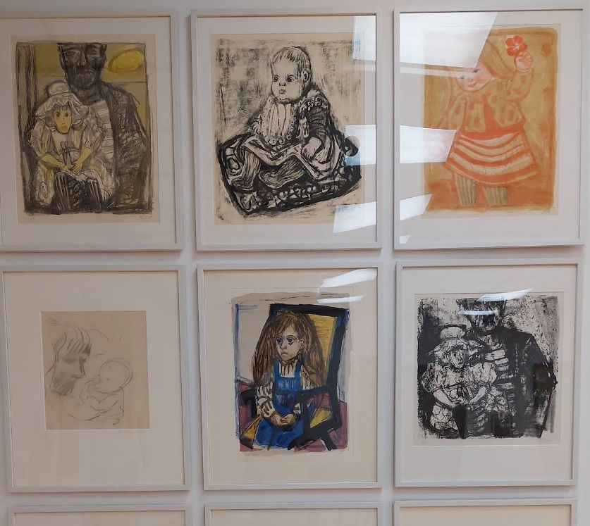 Kunstmuseum Albstadt Grafik-Sammlung gerahmte Druckgrafiken Zeichnungen Kinderporträts